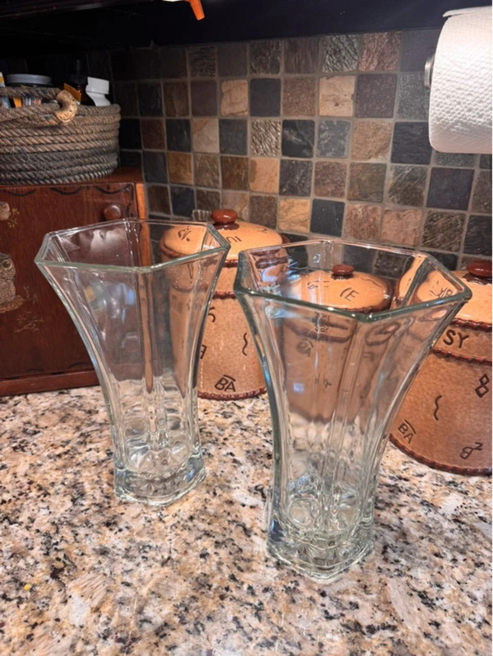 Vintage Hoosier glass vases